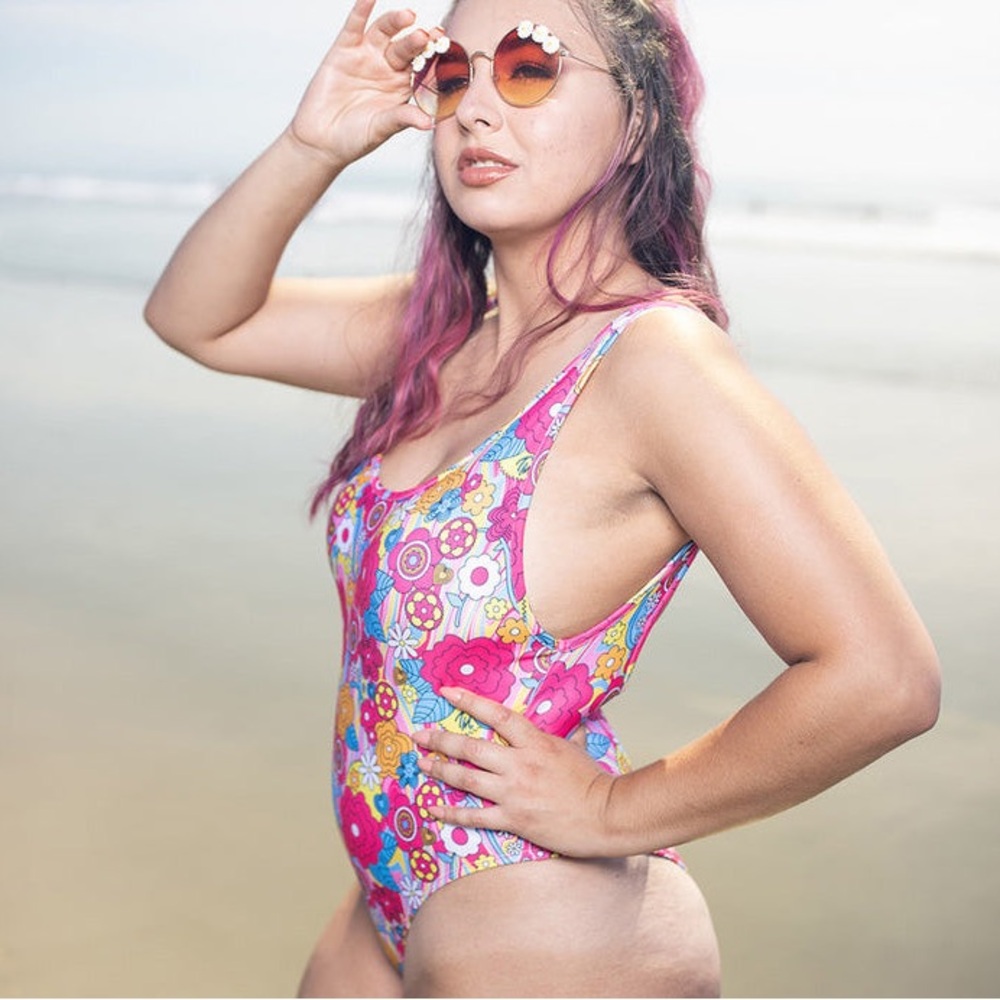Trixie Cosmetics Pink Multi Floral One-Piece Swimsuit